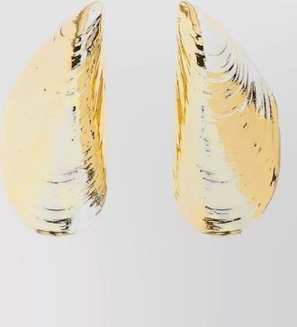 ARMARIUM mussel shell textured metal drop earrings