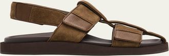 John Lobb Mens Milford Suede Fisherman Sandals