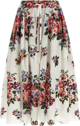Dolce & Gabbana Multicolour Ruffled Floral Print Skirt