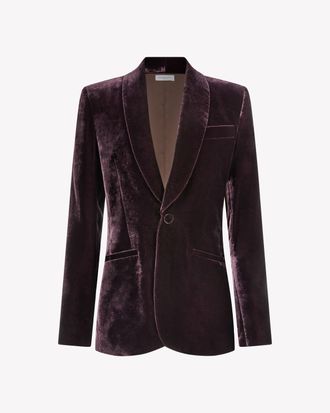 Serena Bute Velvet Blazer - Plum Purple