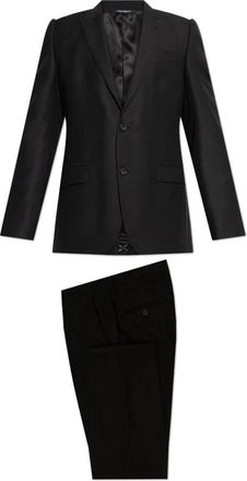 Dolce & Gabbana Single-Breasted Wool Blend Suit - Heren - Business pakken - Zwart - L - Wol - Kostuums
