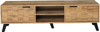 Urban Meuble Mueble tv moderno efecto madera con 2 puertas y 2 compartimentos