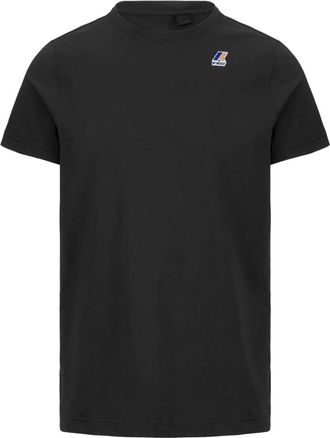 K-Way logo-embroidered crew-neck T-shirt - unisex - Cotton - XXXL - Black