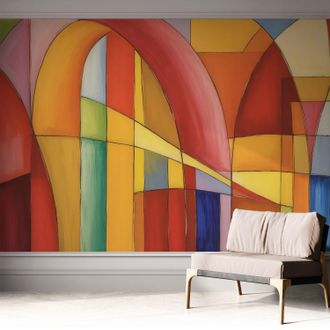 Tulup Fotomurale Adesivo - Parete Decorativa - Decorazione Casa - Stile Moderno Parete - Forme Energiche 312x219 Cm