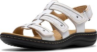 Clarks Laurieann Ivy Womens Sandals White Leather : 8.5 B - Medium