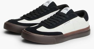 Tommy Hilfiger Mens Suede & Leather Vulcanized Sneaker - Ecru - US 11.5 / EU 45