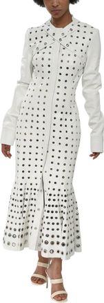 Off-white Off White Mandarin Collar Maxi Dress