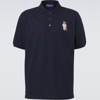 Ralph Lauren Purple Label Embroidered cotton and cashmere polo shirt