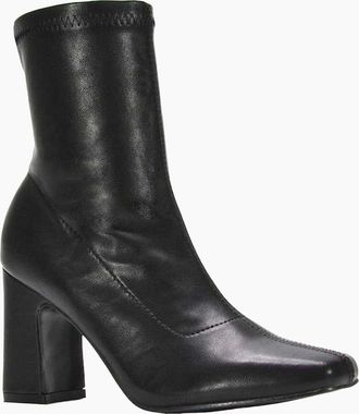 XY London Womens XY London Womens/Ladies Alex Side Zip Stretch Block Heel Ankle Boots - Black - Size: 8