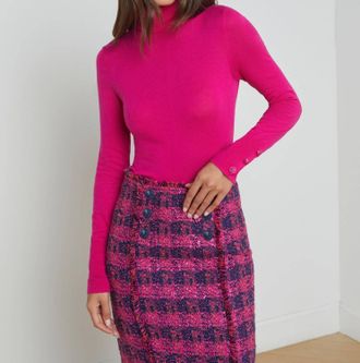 L'agence Flora Turtle Neck Sweater In Pink