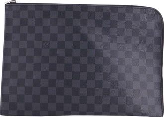 Louis Vuitton Zip Around Pochette Jour Damier Graphite Gm (Authentic Pre- Loved)