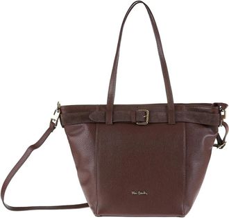 Pierre Cardin Schoudertas - Dames - Tassen - Bruin - Maat: ONE Size Katoen