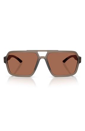Prada 59mm Pilot Sunglasses in Transparent Brown /Brown at Nordstrom