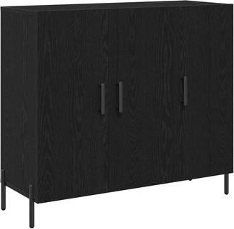 vidaXL Sideboard Black oak 90 x 34 x 80 cm Engineered wood Vidaxl