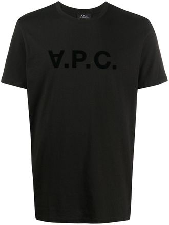 A.P.C. T-shirt met logoprint - Zwart