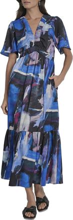 DKNY V-Neck Maxi Dress