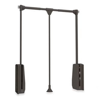 Emuca Colgador Abatible Para Armario Hang, Ancho Regulable 600-830mm, Acero Y Pl&aacute;stico, Pintado Moka - Emuca