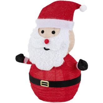 ECD Germany Ecd Germany - Pap&aacute; Noel Led 68 Cm De Altura, Figura De Jard&iacute;n Iluminada Con 30 Luces Led Blanco C&aacute;lido Con Temporizador Para Interior/exterior Plegabl