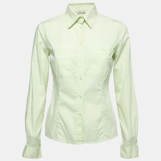 Emporio Armani Lime Green Cotton Button Down Shirt