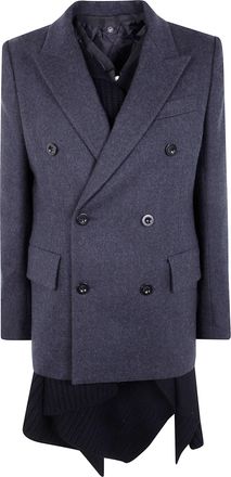 sacai Wool Melton X Wool Knit Jacket