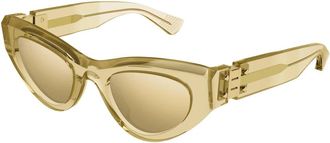 Bottega Veneta Geometrische Zonnebril - Dames - Zonnebrillen - Geel - 49 MM - Accessoires