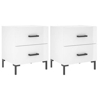 Berkfield Home Bedside Cabinets 2 pcs High Gloss White 40x35x47.5 cm Engineered Wood