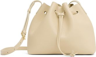 Mansur Gavriel Leather Drawstring Bucket Bag in Crema at Nordstrom