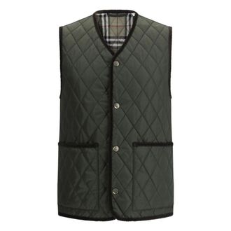 Burberry Diamond Quilted Gilet - Heren - Bodywarmers - Groen - M - Jassen