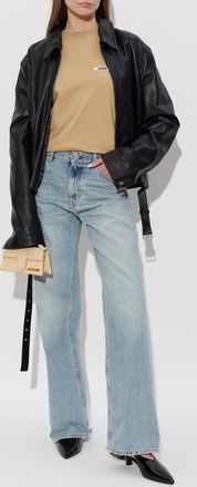 Jacquemus T-shirt With Logo, Womens, Beige