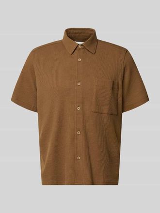 s.Oliver Red Label Regular Fit Freizeithemd aus Baumwoll-Mix in Schoko, Gr&ouml;&szlig;e XXXL