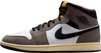 Nike Mens Nike Air Jordan 1 Mid SE White / Oil Grey - Cave Stone HQ2011-100