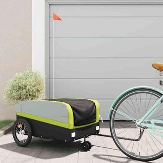 vidaXL Vidaxl - Remolque Para Bicicleta Hierro Negro Y Verde 45 Kg