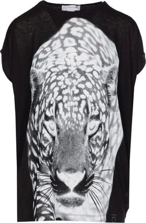 Stella McCartney T-shirt con stampa leopardi - Nero