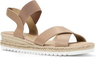 Aquatalia Almeria Weatherproof Slingback Espadrille Platform Wedge Sandal in Sand Leather at Nordstrom, Size 11