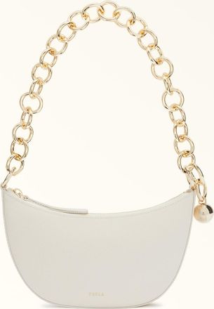 Furla Sfera Borsa Mini M Panna Bianco Pelle Stampata + Catena In Metallo Donna