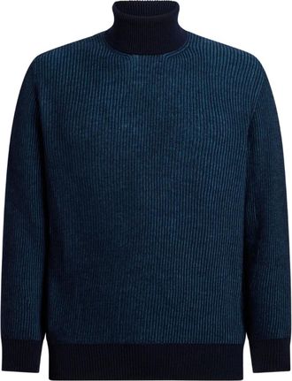 Etro Maglione a coste con collo alto - Blu