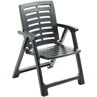 Dmora Sedia da Esterno Wadley, una Sedia, Schienale Reclinabile Made in Italy, Multiposizione, Nero Antracite