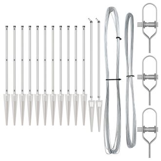 Berkfield Home Fence Posts Set Set of 13 Silver Galvanised steel