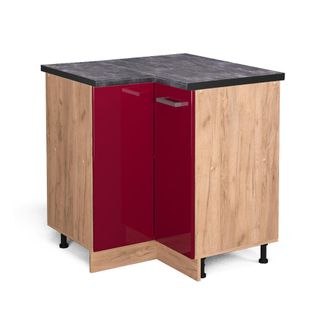 Vicco Armario De Esquina R-line, Rojo Burdeos Alto Brillo, 75.6 Cm, Et Antracita