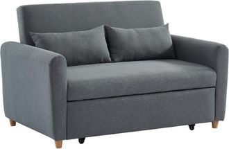 Vente-Unique Sof&aacute; cama de 2 plazas de tela gris AYLA