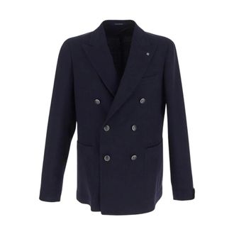 Tagliatore Jassen, Heren, Blauw, 2Xl, Wol, Blazer Double-breasted