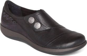 Aetrex Womens Karina Monk Strap Loafer In Black