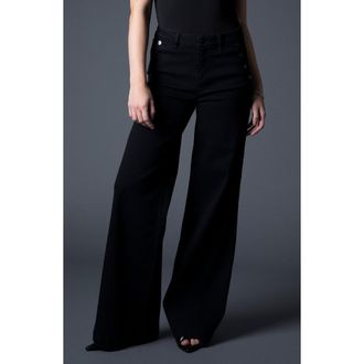 Blue Revival Selena Recycled Wide Leg Trouser in Black Rinse at Nordstrom, Size 28