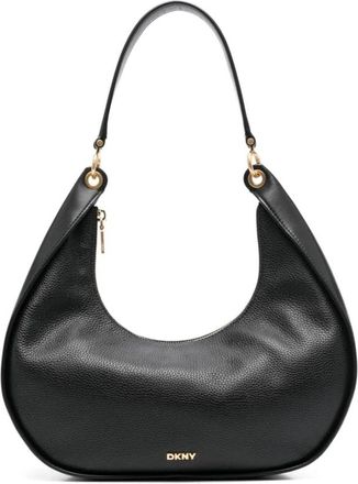 DKNY Zwarte Hobo Schoudertas - Dames - Schoudertassen - Zwart - ONE Size - Leer - Tassen