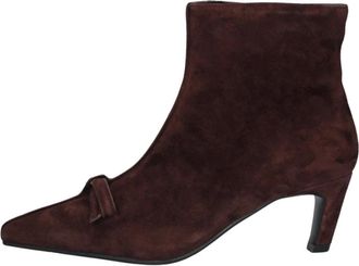 Stefano Lauran Enkellaarsjes met puntige neus en blokhak - Dames - Schoenen - Rood - Maat: 41 EU