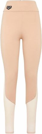 Philipp Plein Punto-di-Roma High Waist Leggings - Dames - Leggings - Beige - XL - Polyester - Broeken