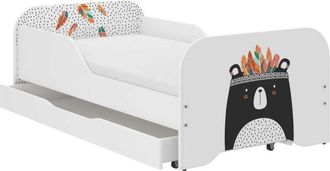 OEM Cama Infantil Miki 160x80 Osito Blanco Y Negro