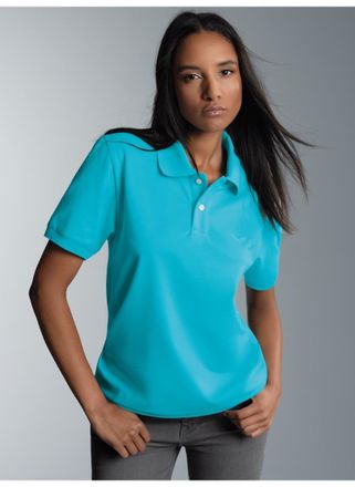 Trigema Poloshirt TRIGEMA TRIGEMA Poloshirt DELUXE Piqu&eacute;, Damen, Gr. 4XL, blau (azur), 100% Baumwolle, Basic, Shirts Poloshirt
