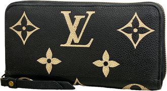 Louis Vuitton Beige Black Long Wallet (Bi-Fold) (Pre-Owned)