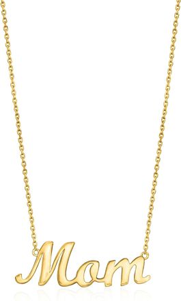 MAX + STONE 14k Yellow Gold MoM Script Necklace